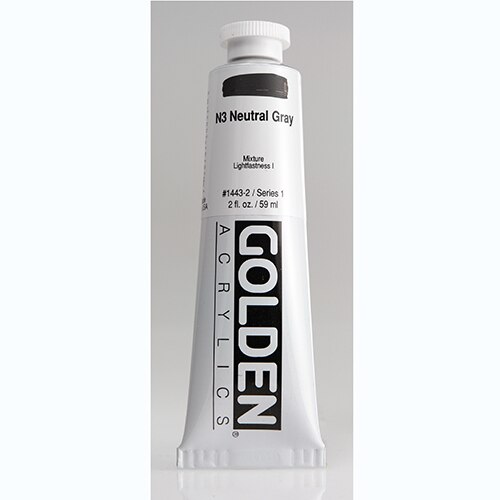 Golden, Heavy Body, Acrylic, Paint, 2oz, N3 Neutral Grey